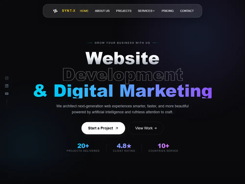 Synt-x agency homepage